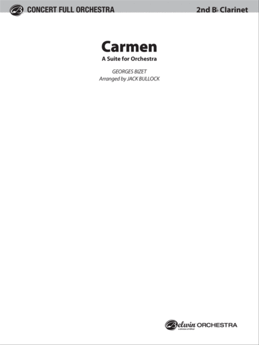 Carmen Suite: 2nd B-flat Clarinet Full Orchestra scores gallery preview page 1