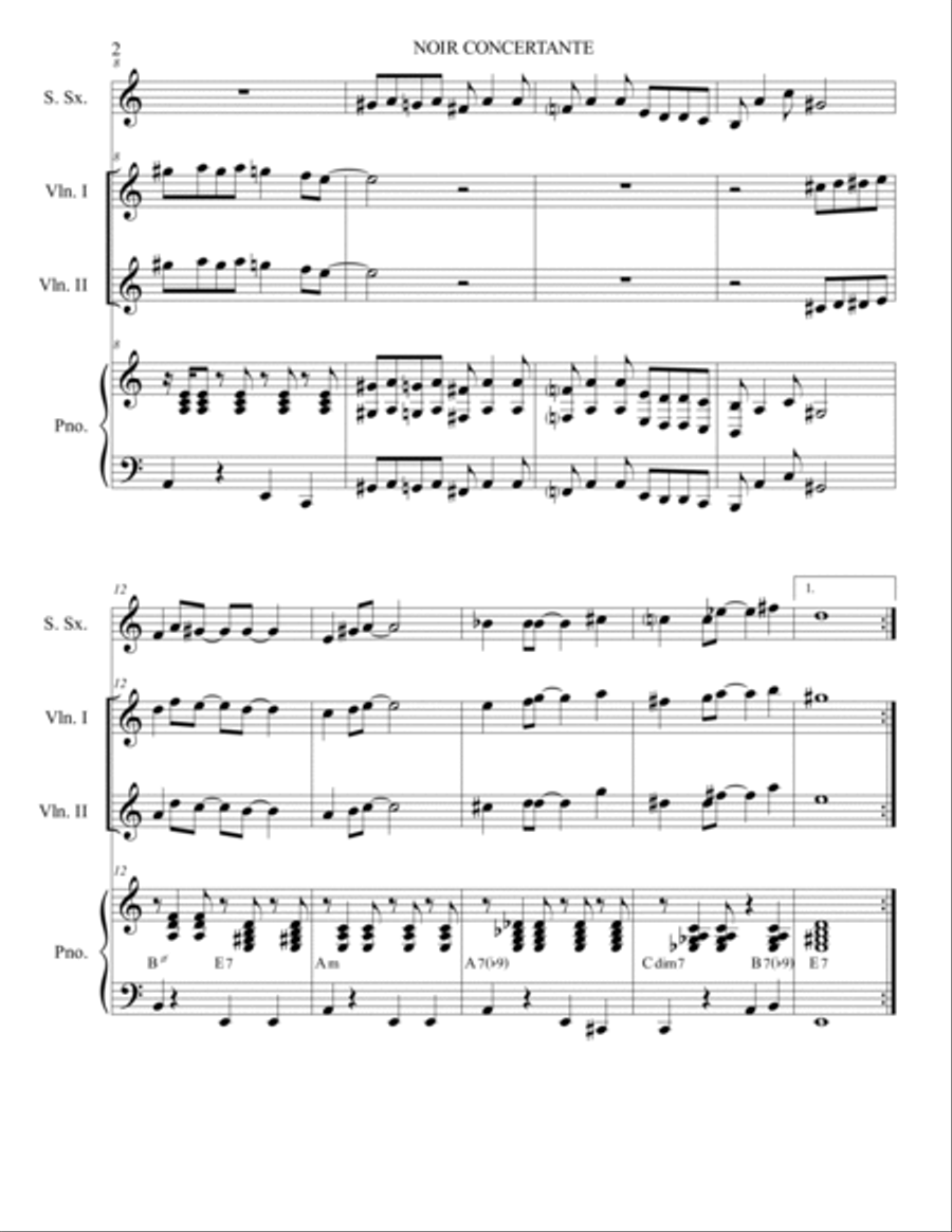 Montalbano Noir Concertante - Score Only Piano Quartet scores gallery preview page 2