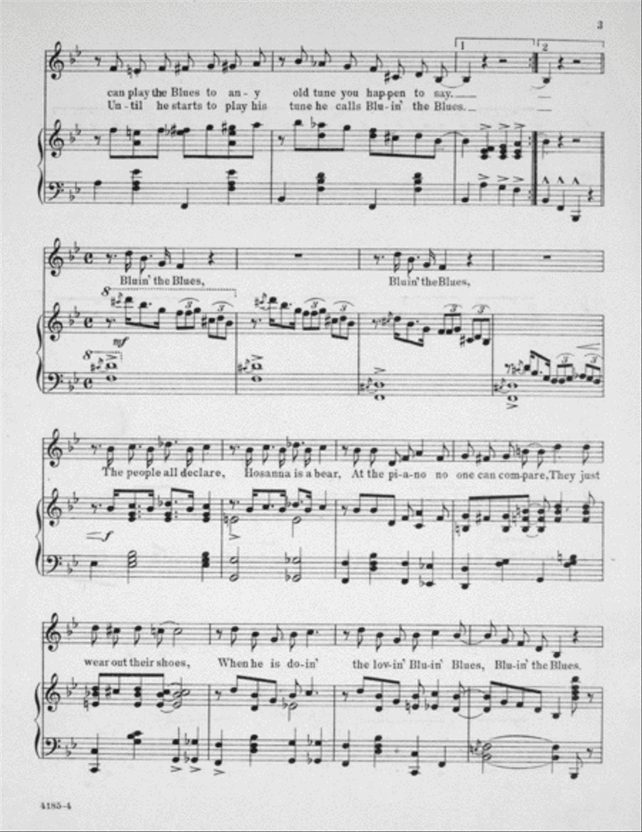 Bluin' the Blues. Song and Fox Trot Voice scores gallery preview page 3
