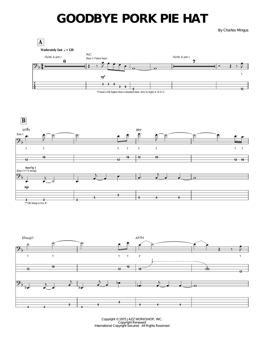 Goodbye Pork Pie Hat Goodbye Pork Pie Hat Electric Guitar scores gallery preview page 1
