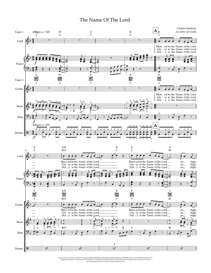 Blessed Be The Name Of The Lord Small Ensemble scores gallery preview page 1