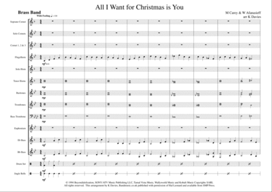 All I Want For Christmas Is You Brass Ensemble scores gallery preview page 1