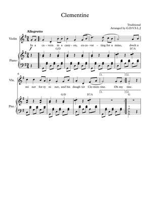 Clementine - Violin + Piano Accompaniment