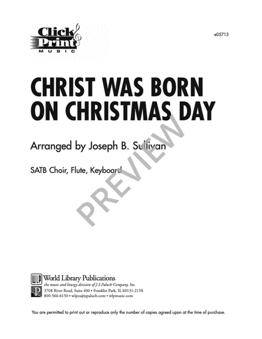 Christ Was Born on Christmas Day