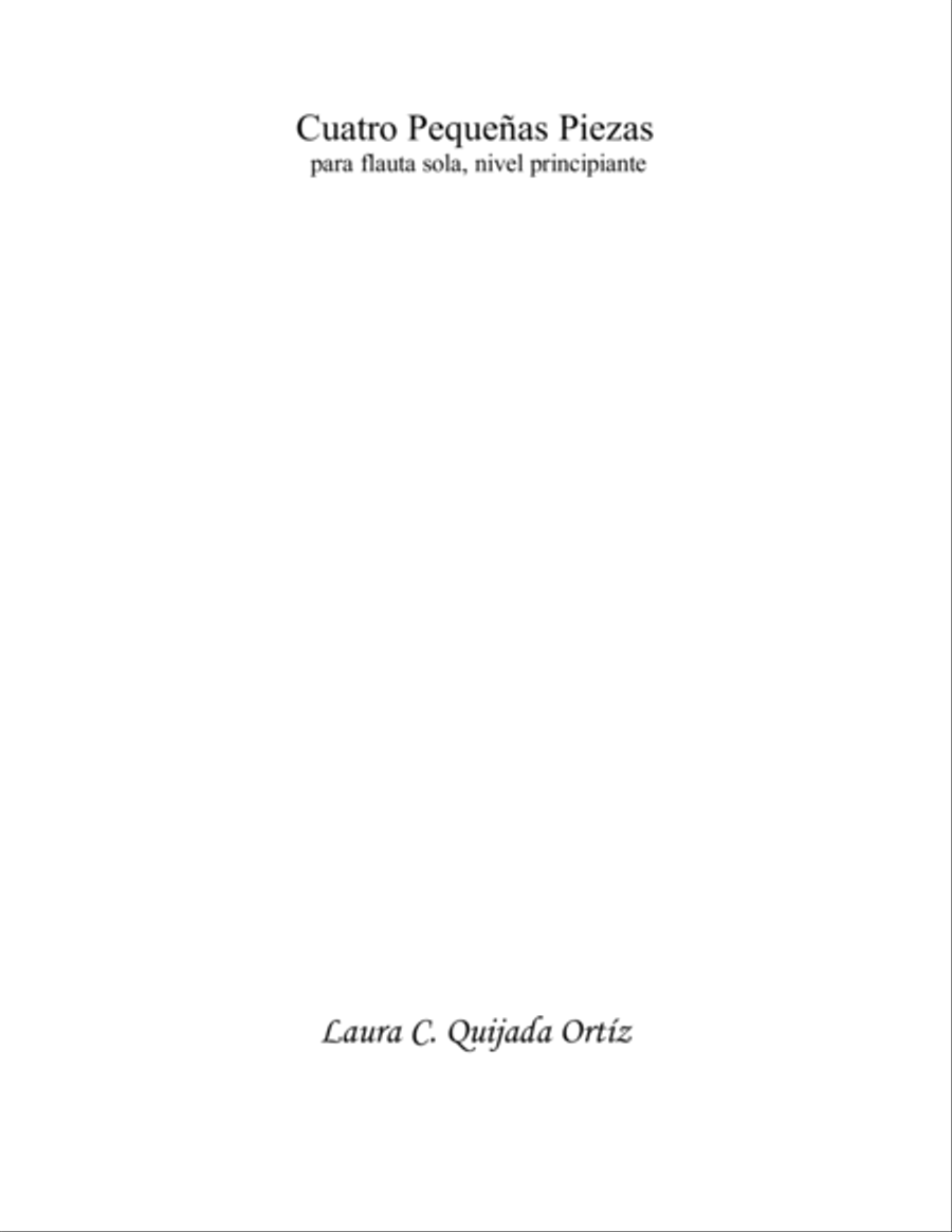Cuatro Piezas para flauta, nivel principiante Flute Solo scores gallery preview page 1