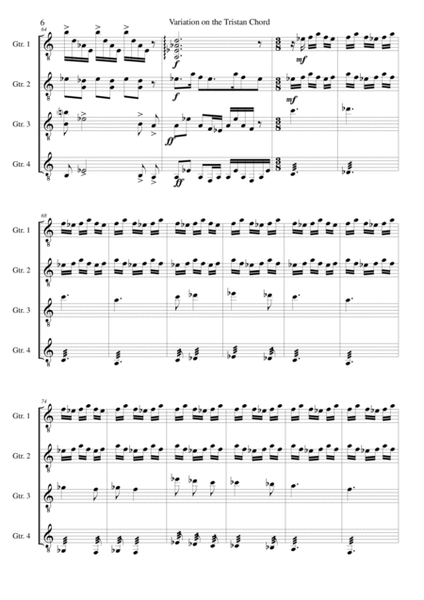 Variation on the Tristan Chord for guitar quartet image number null