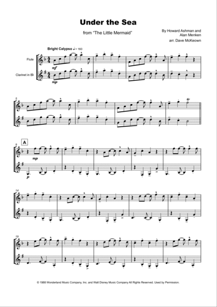 Under The Sea Woodwind Duet scores gallery preview page 2