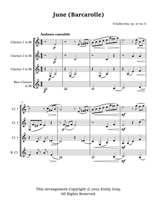 June:Barcarolle (Clarinet Quartet With Bass Clarinet)