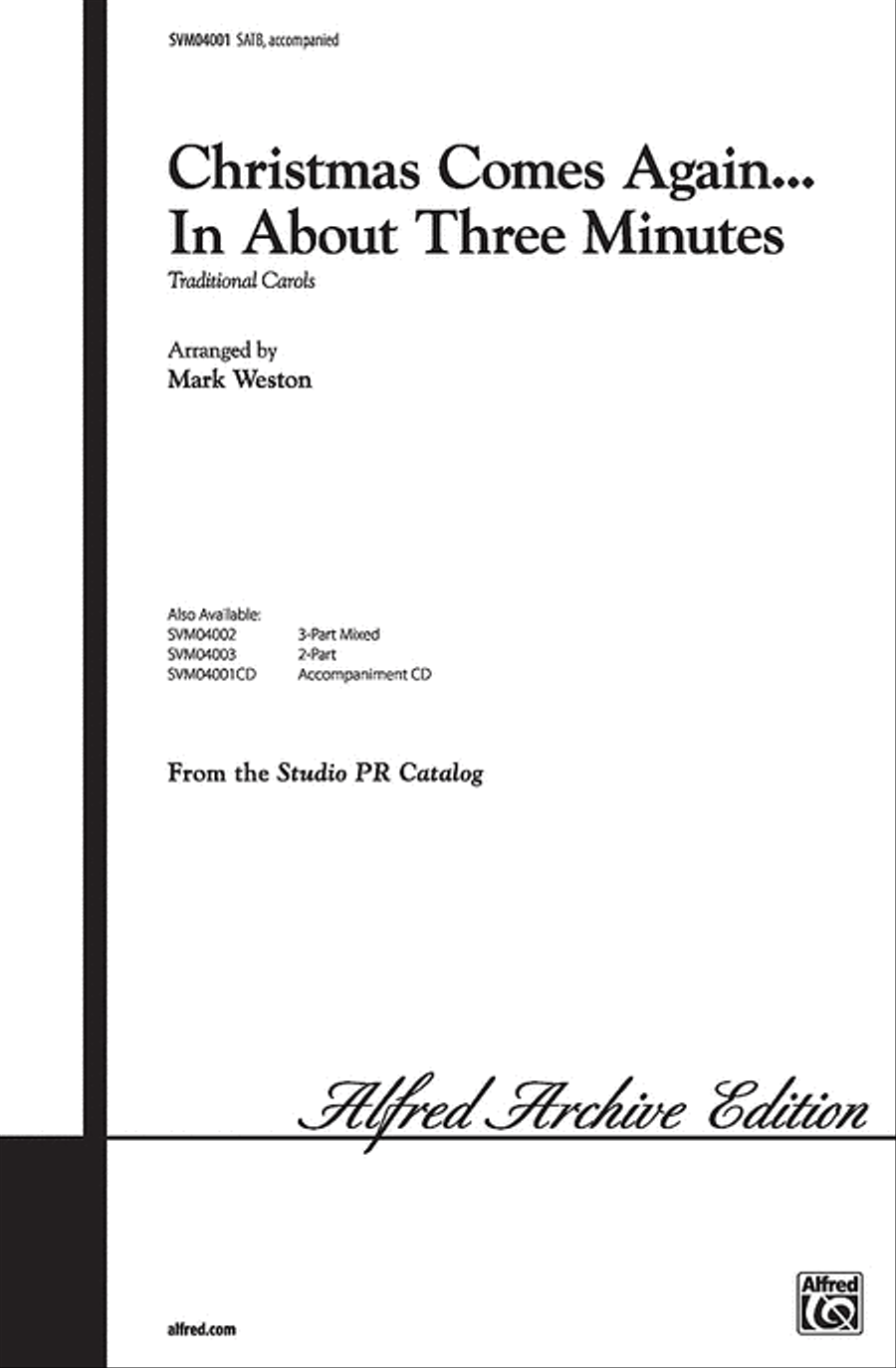 Christmas Comes Again . . . In About Three Minutes 4-Part scores gallery preview page 1