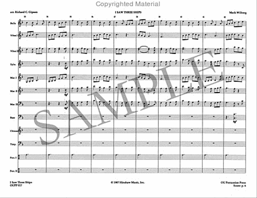 I Saw Three Ships Percussion Ensemble scores gallery preview page 7