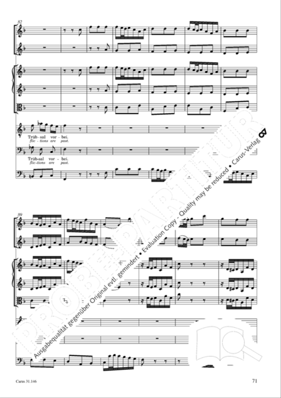 Through bitter tribulation we enter into God's kingdom (Wir mussen durch viel Trubsal in das Reich Gottes eingehen) 4-Part scores gallery preview page 72
