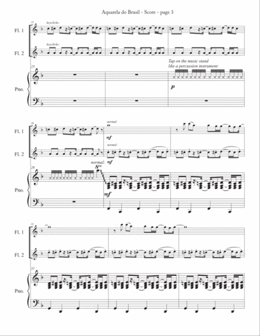 Aquarela Brasileira (aquarela Do Brasil) (brasil) Aquarela Brasileira (aquarela Do Brasil) (brasil) Flute Duet scores gallery preview page 4