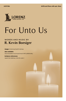 Book cover for For Unto Us