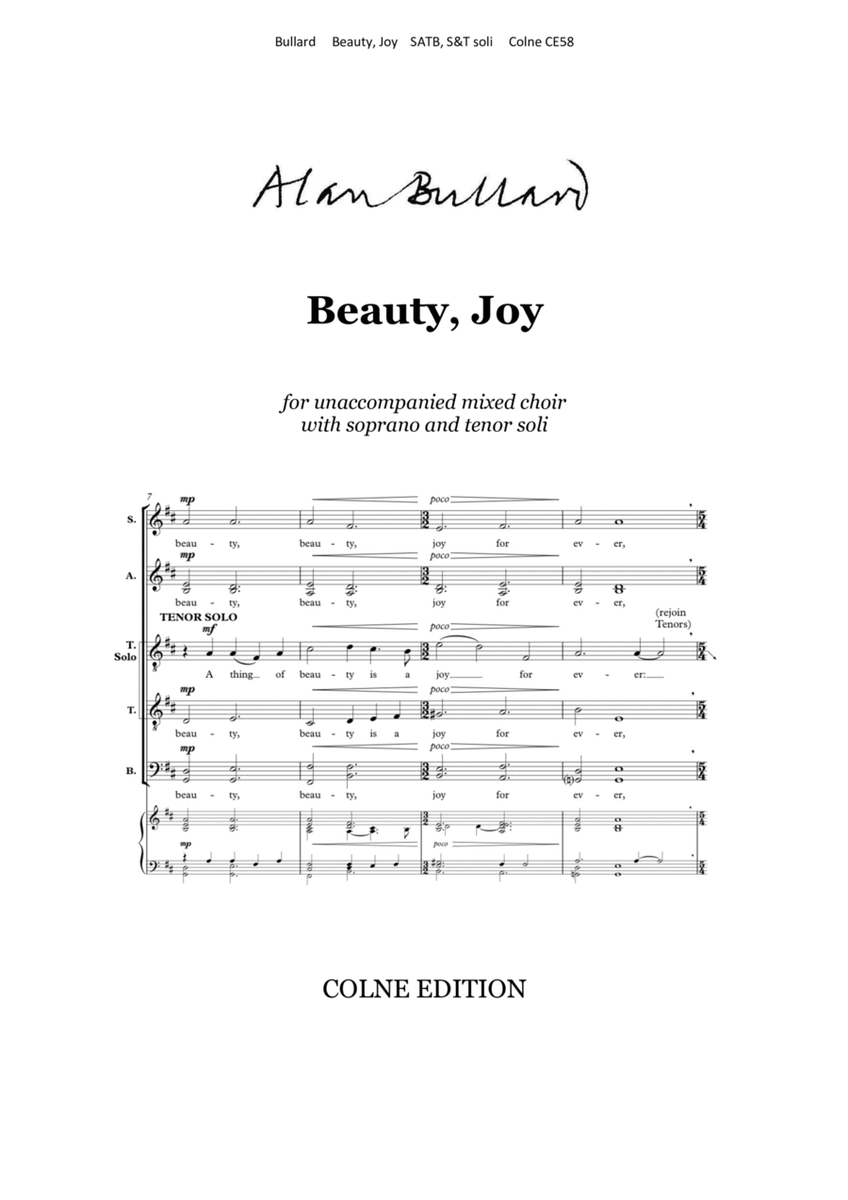 Beauty, Joy (mixed choir unaccompanied) image number null