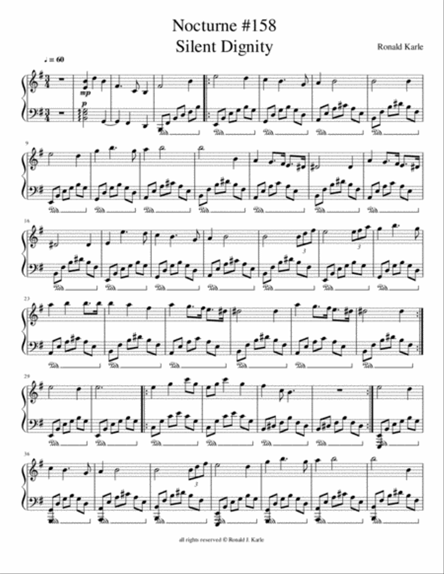 Silent Diginity Nocturne #158 Piano Method scores gallery preview page 2