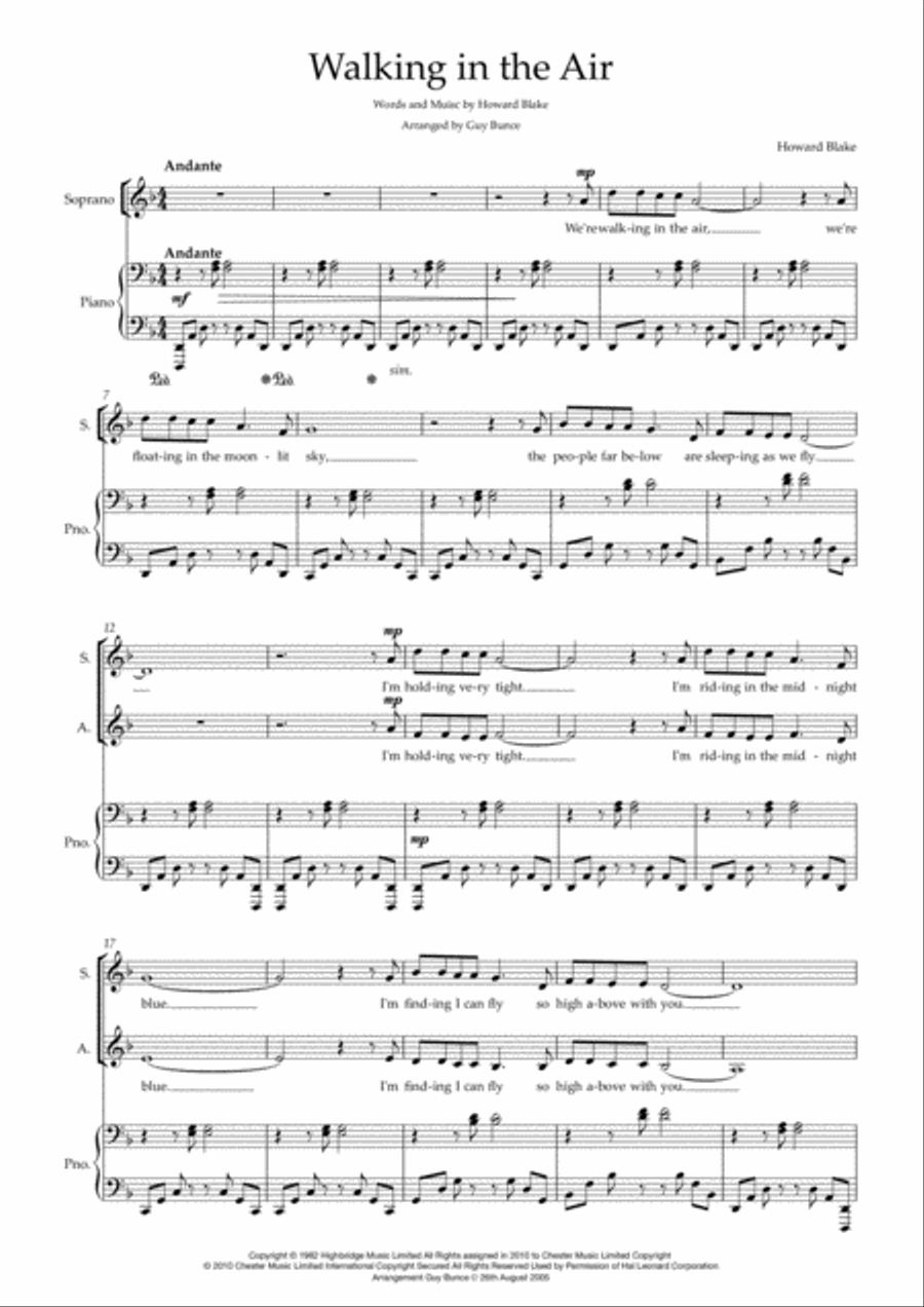 Walking In The Air 4-Part scores gallery preview page 1