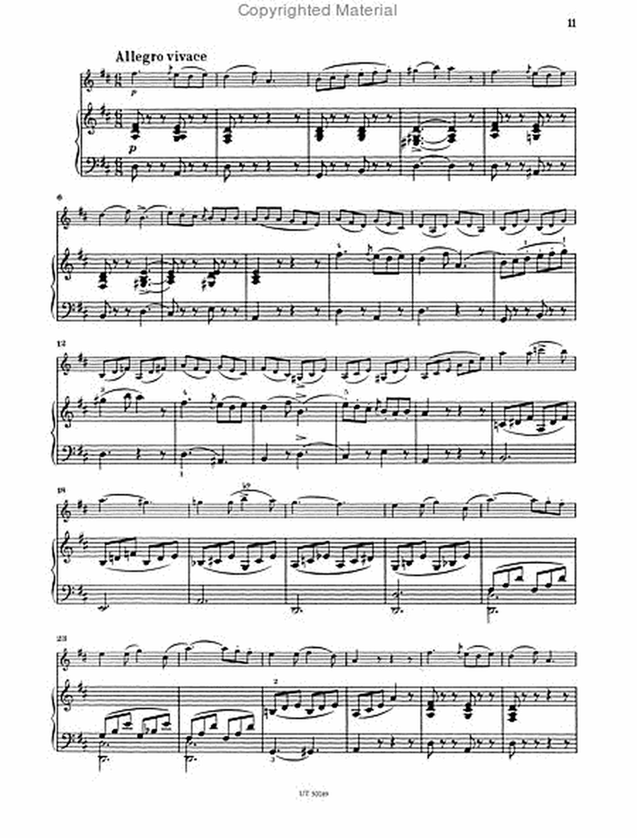 Sonata (Sonatina) for Piano and Violin, D Major