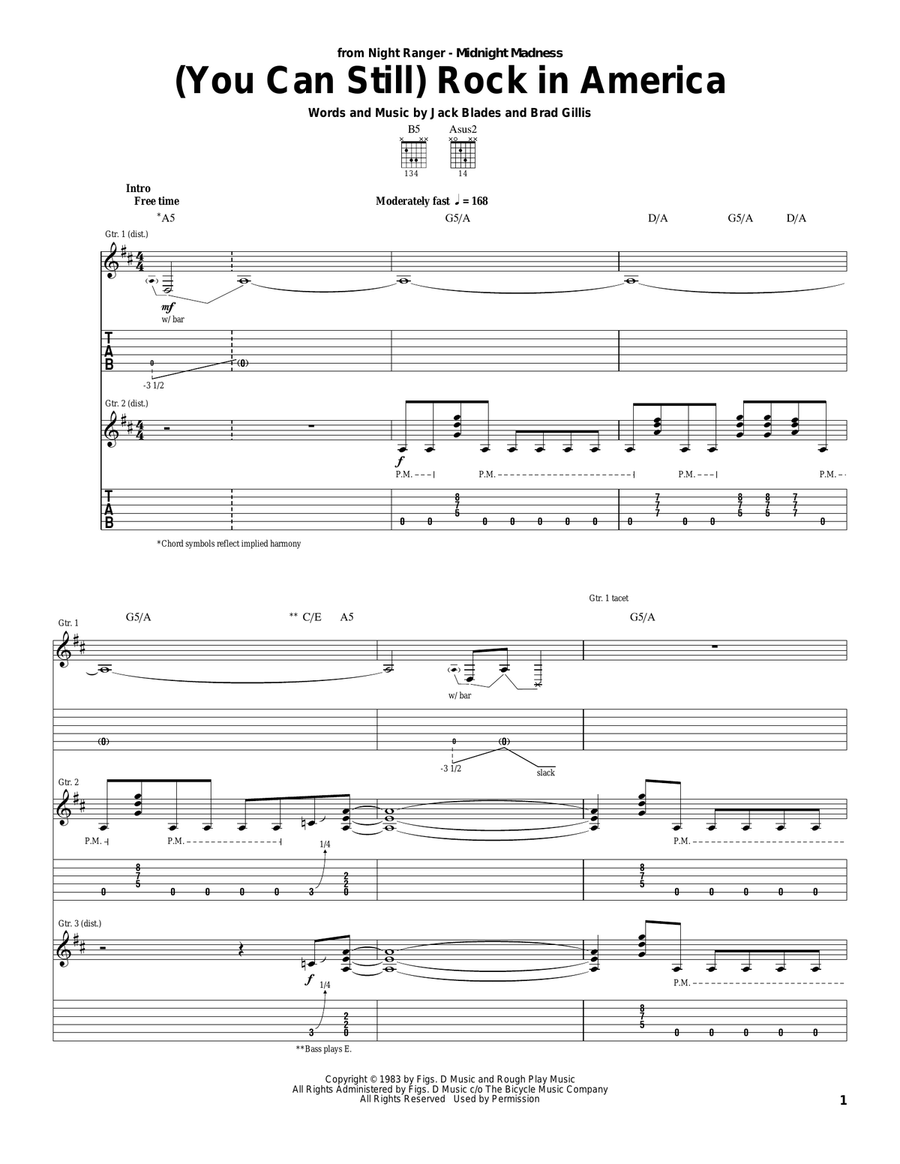 (You Can Still) Rock In America Acoustic Guitar scores gallery preview page 1