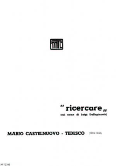 Ricercare sul nome di Luigi Dallapiccola : per pianoforte, 1958