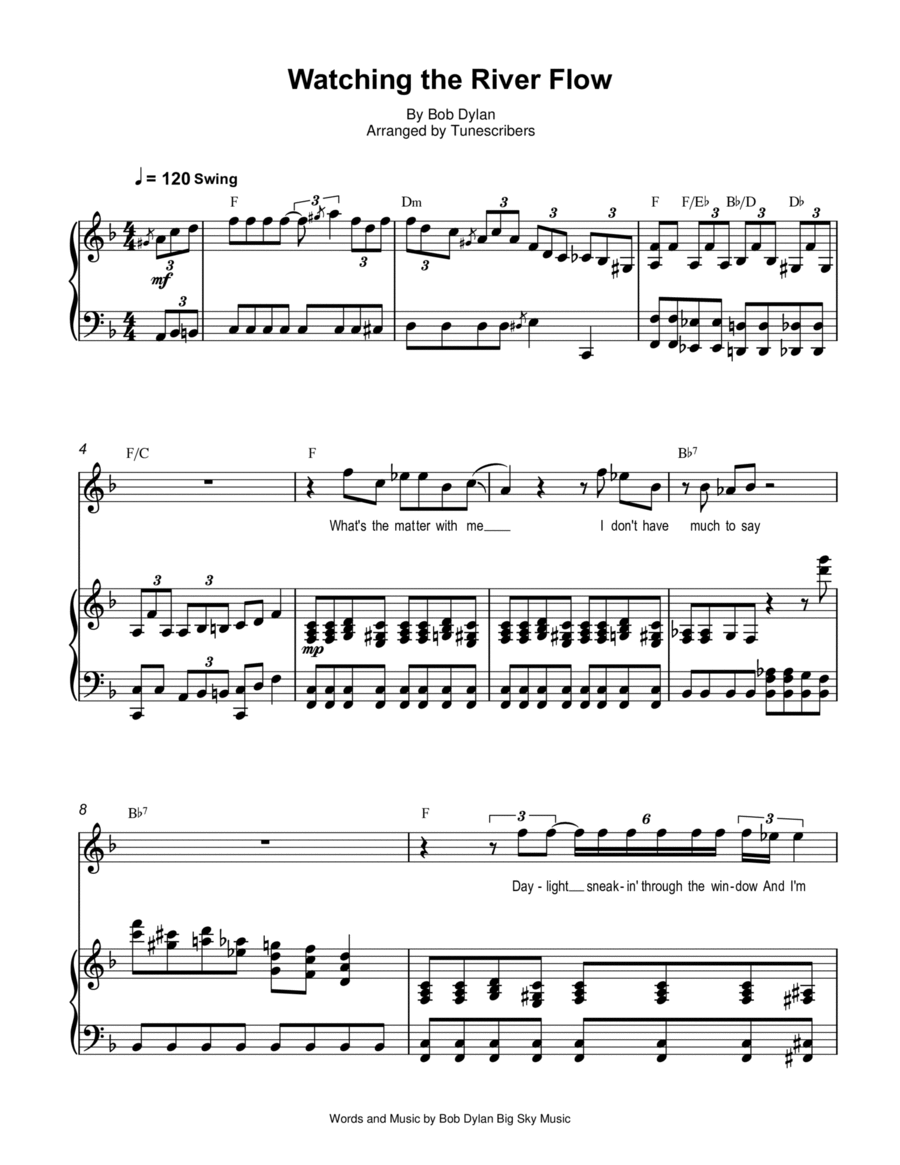 Watching The River Flow Watching The River Flow Voice scores gallery preview page 1