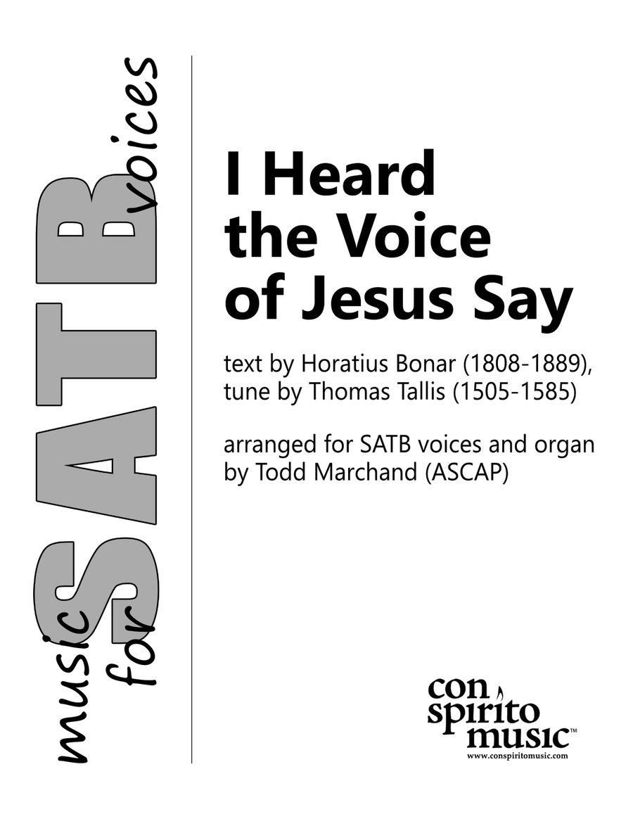 I Heard the Voice of Jesus Say — SATB voices, organ 4-Part scores gallery preview page 1