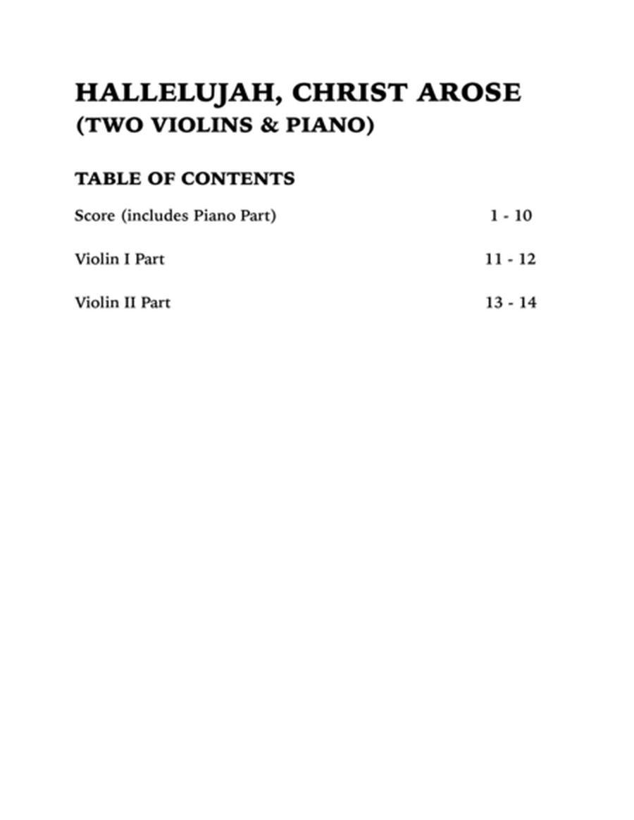 He Arose (Trio for Two Violins and Piano) image number null