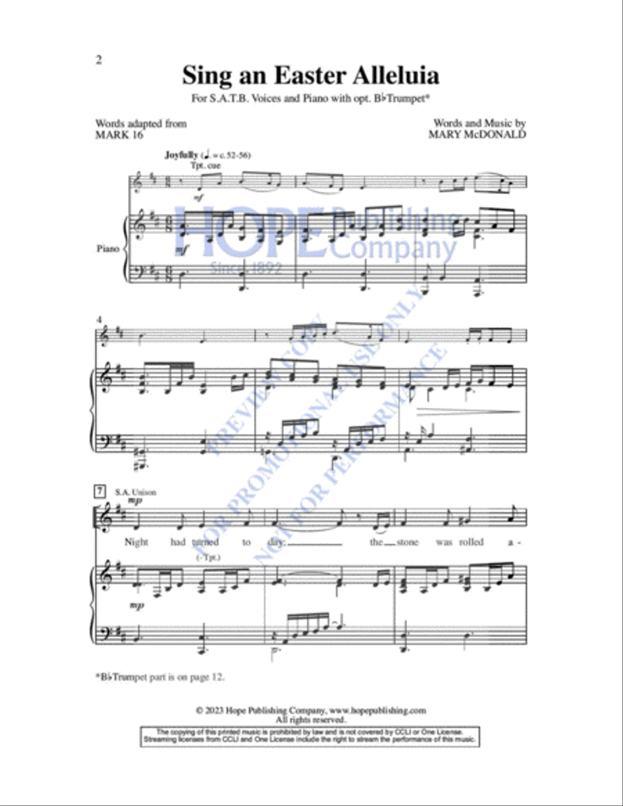 Sing an Easter Alleluia 4-Part scores gallery preview page 3