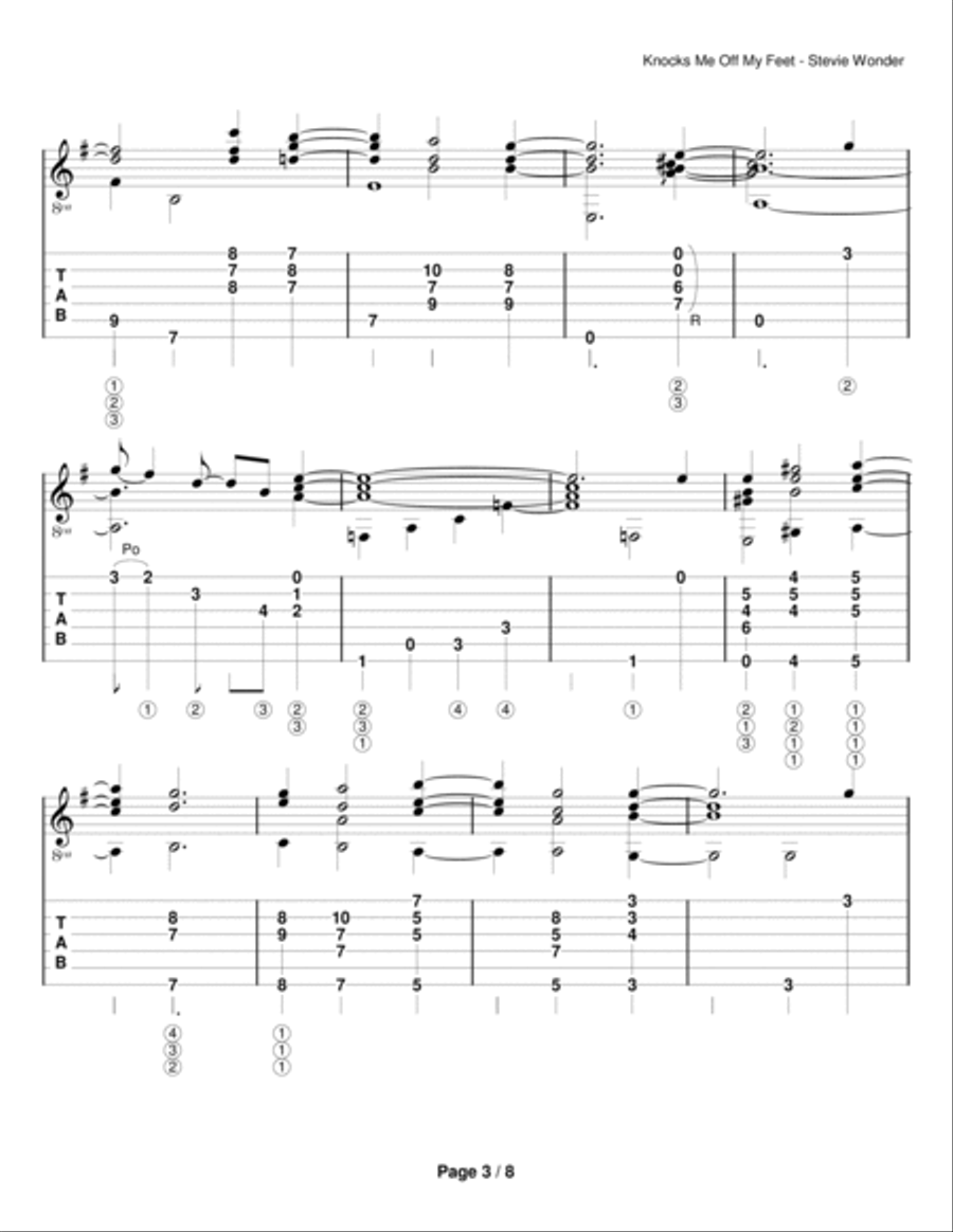 Knocks Me Off My Feet Electric Guitar scores gallery preview page 3
