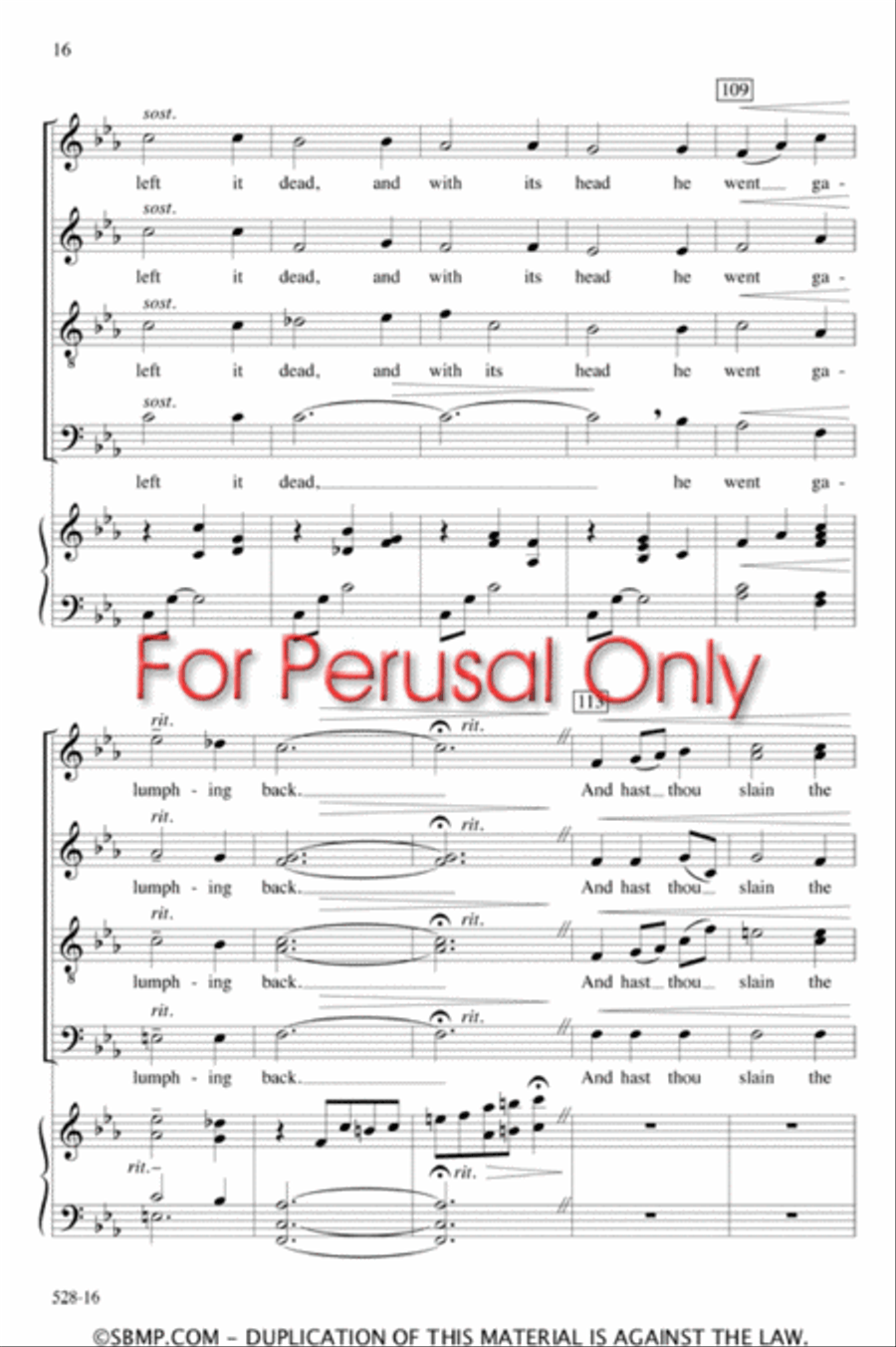Jabberwocky - SATB Octavo 4-Part scores gallery preview page 15