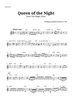 Book cover for Queen of the Night by Mozart for French Horn with Chords