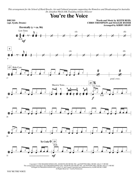 You're the Voice (arr. Kirby Shaw) - Drums