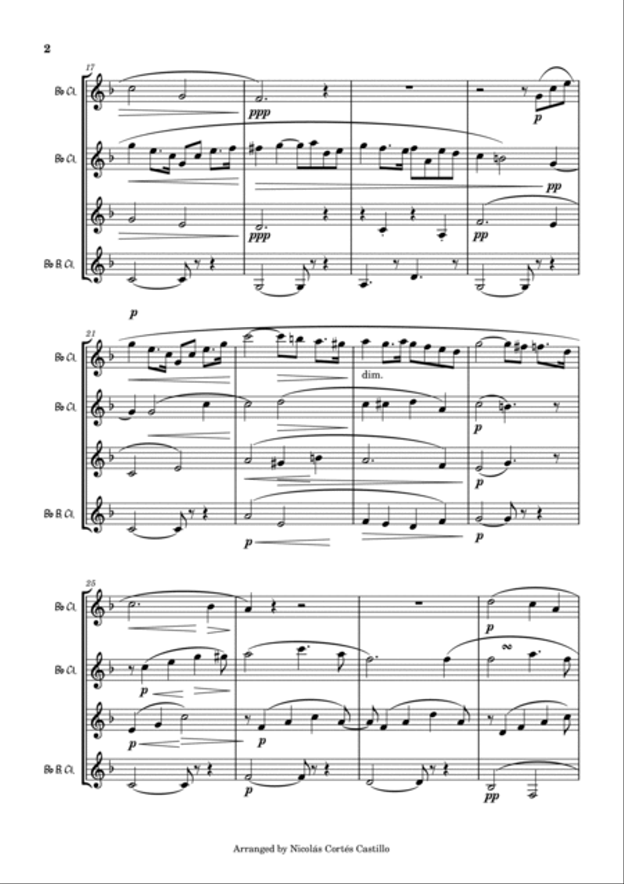 Richard Wagner - Elsa's Procession to the Cathedral (Lohengrin) - Clarinet Quartet Clarinet Quartet scores gallery preview page 4