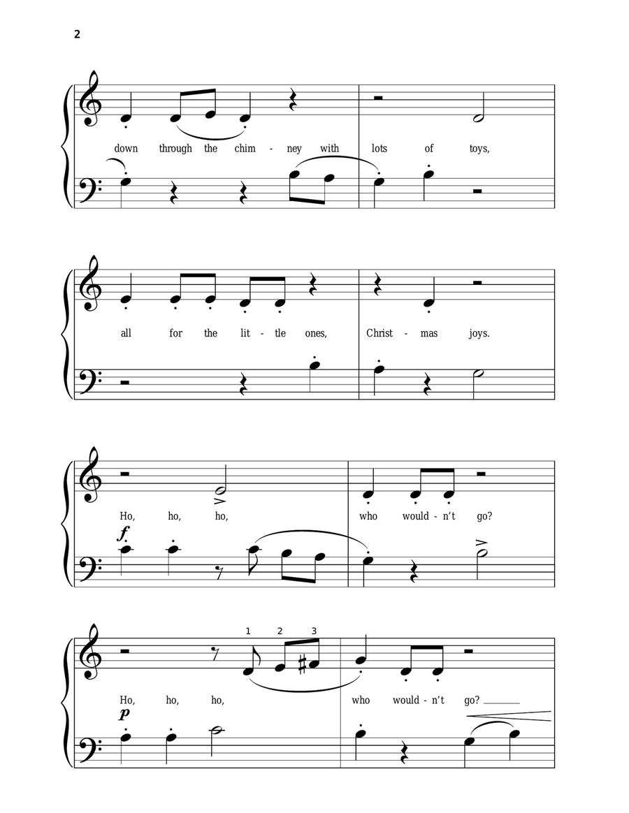 Up On The Housetop Piano Solo scores gallery preview page 2