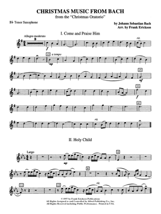 Christmas Music from Bach: B-flat Tenor Saxophone