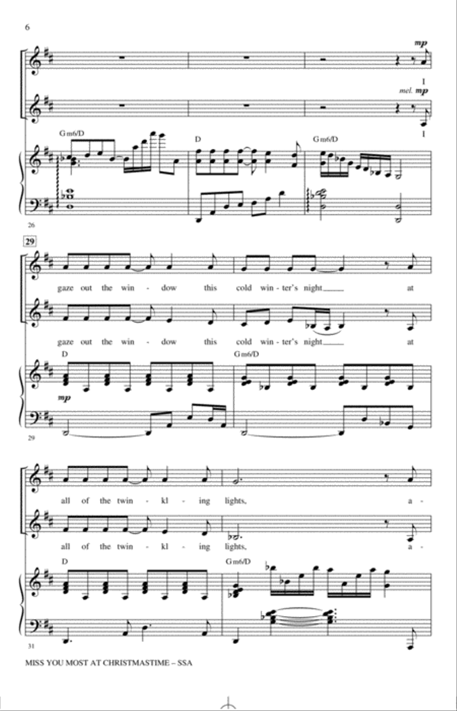 Miss You Most At Christmas Time SSA scores gallery preview page 5
