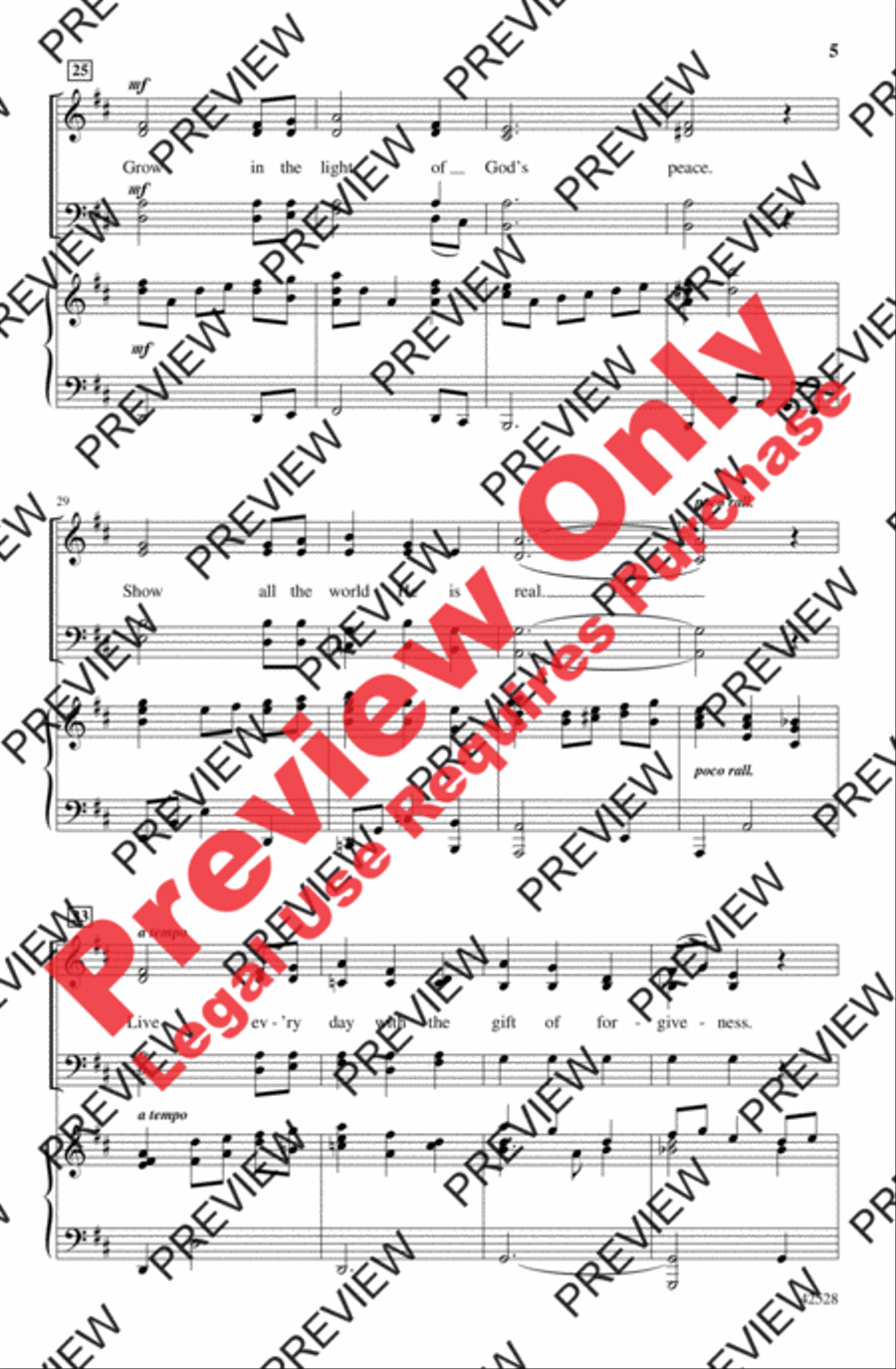 Walk in the Light Walk in the Light 4-Part scores gallery preview page 5