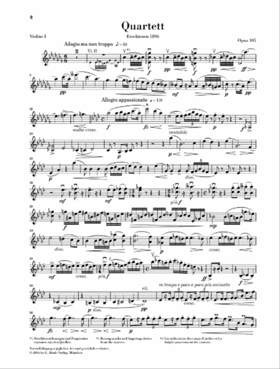 String Quartet A-flat Major Op. 105 String Quartet scores gallery preview page 2
