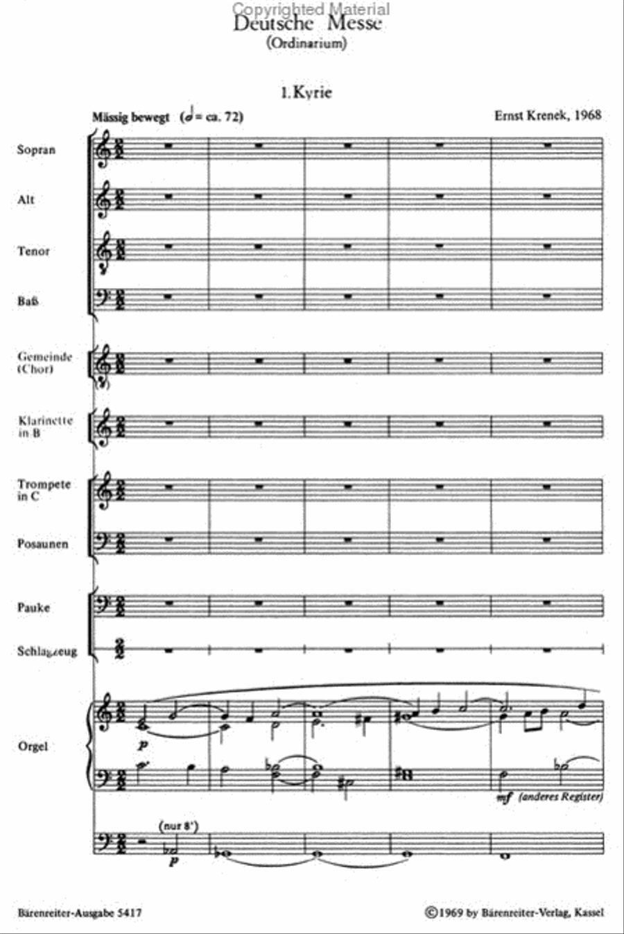 Deutsche Messe fur Chor, Gemeinde und Instrumente Trombone scores gallery preview page 2
