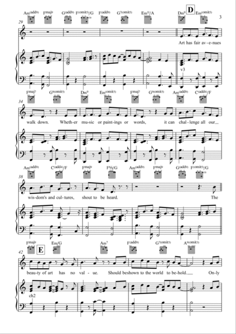 Lines By Default Piano, Vocal, Guitar scores gallery preview page 3