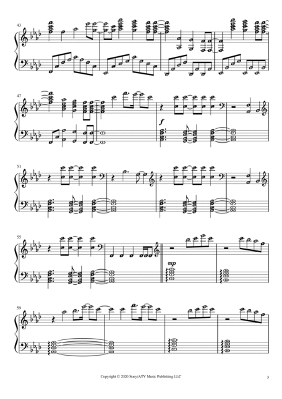 I Need U Piano Solo scores gallery preview page 3