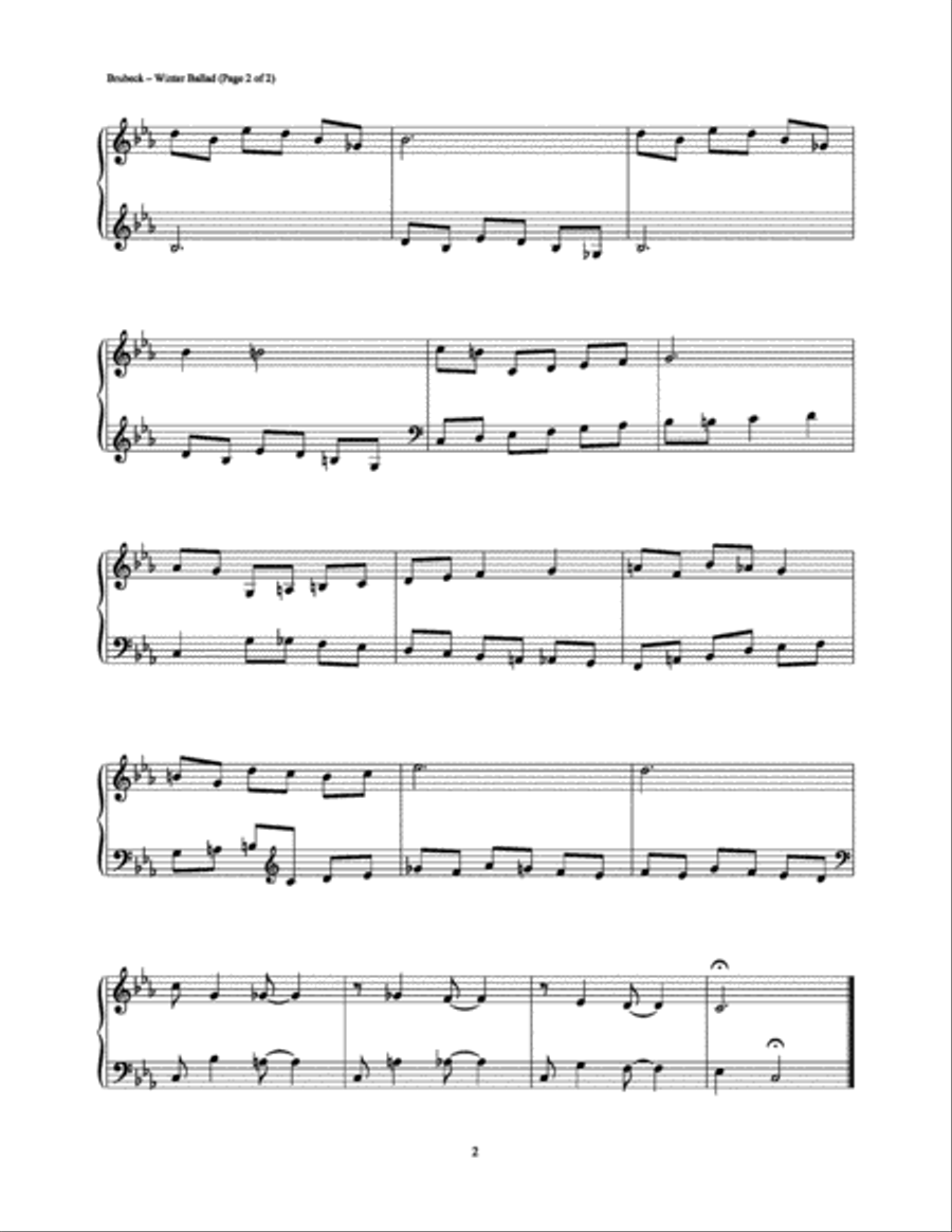 Winter Ballad Piano Solo scores gallery preview page 2