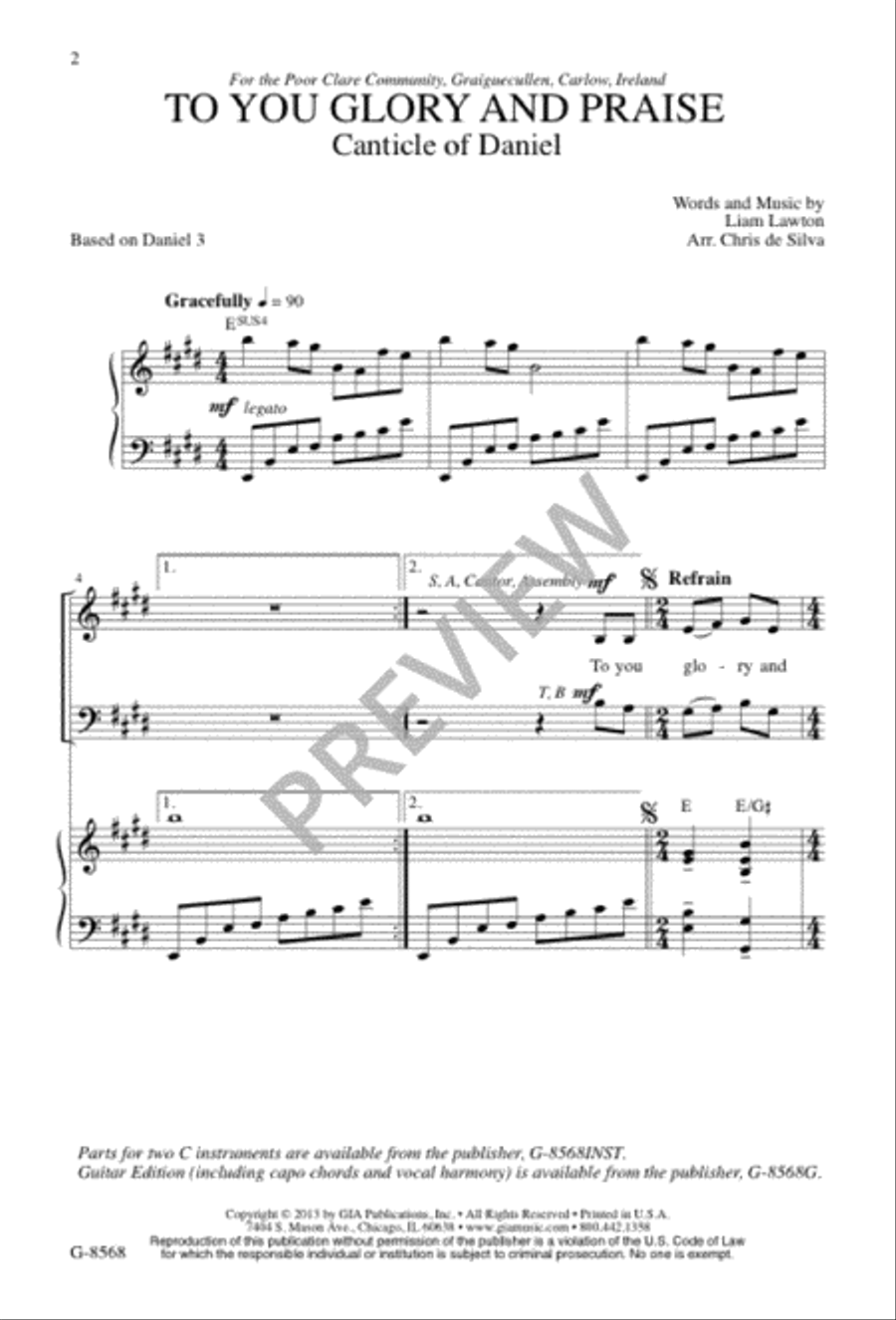 To You Glory and Praise To You Glory and Praise 4-Part scores gallery preview page 2