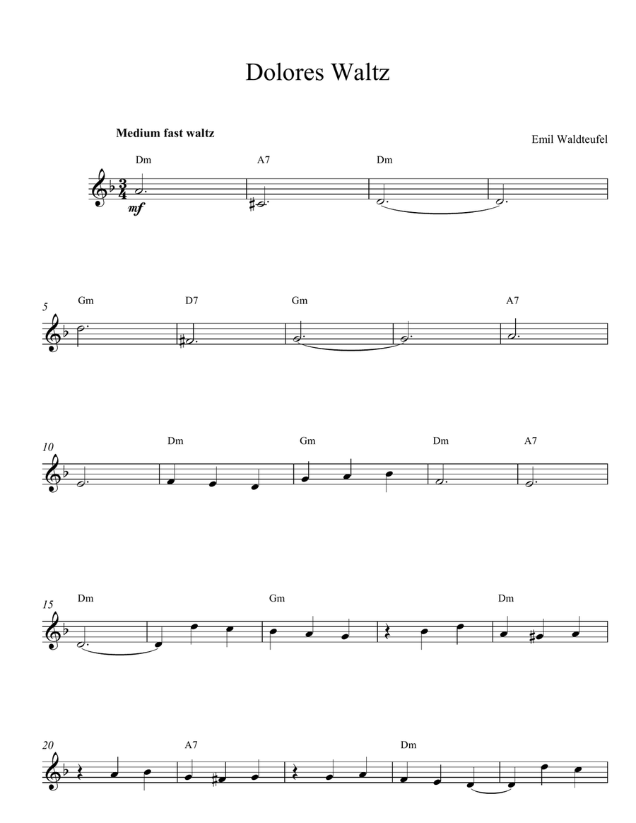 Dolores Waltz Dolores Waltz Piano scores gallery preview page 1