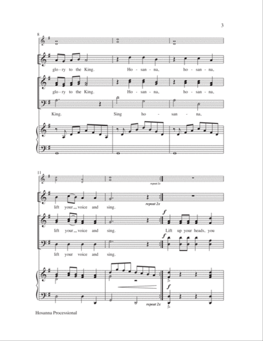 Hosanna Processional Hosanna Processional 4-Part scores gallery preview page 3