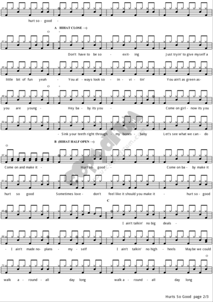 Hurts So Good Drum Set scores gallery preview page 2