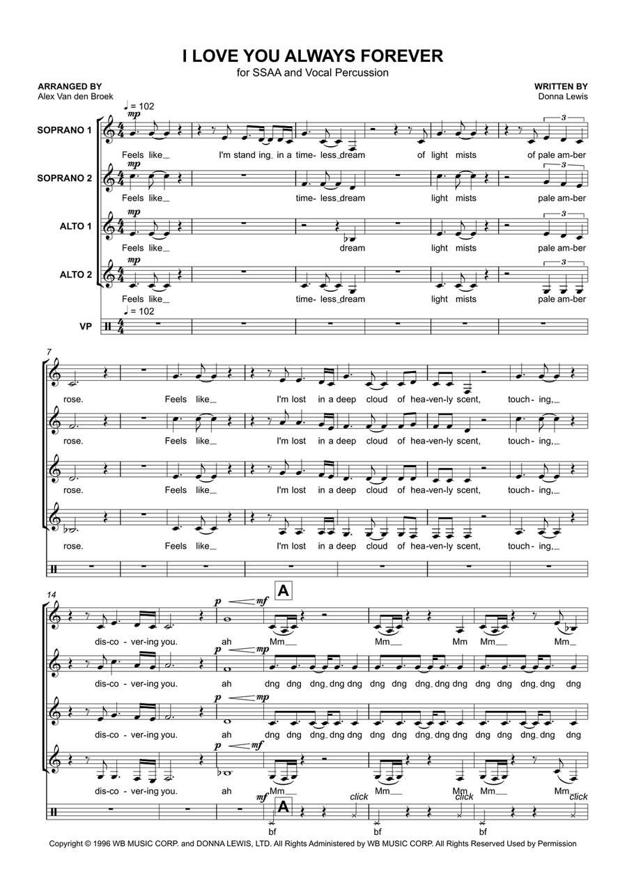 I Love You Always Forever SSAA scores gallery preview page 1