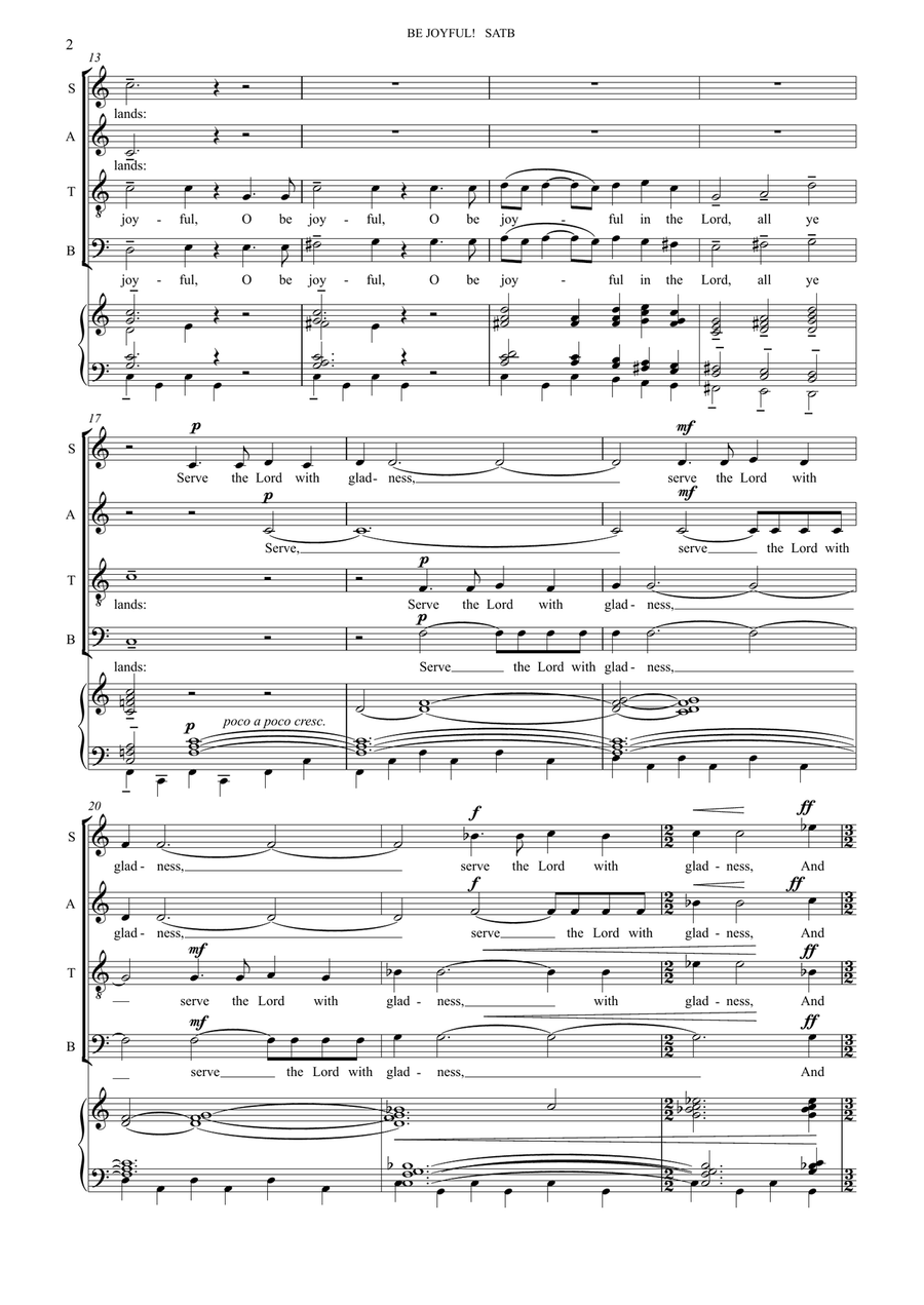Be Joyful! (for SATB and organ) 4-Part scores gallery preview page 2