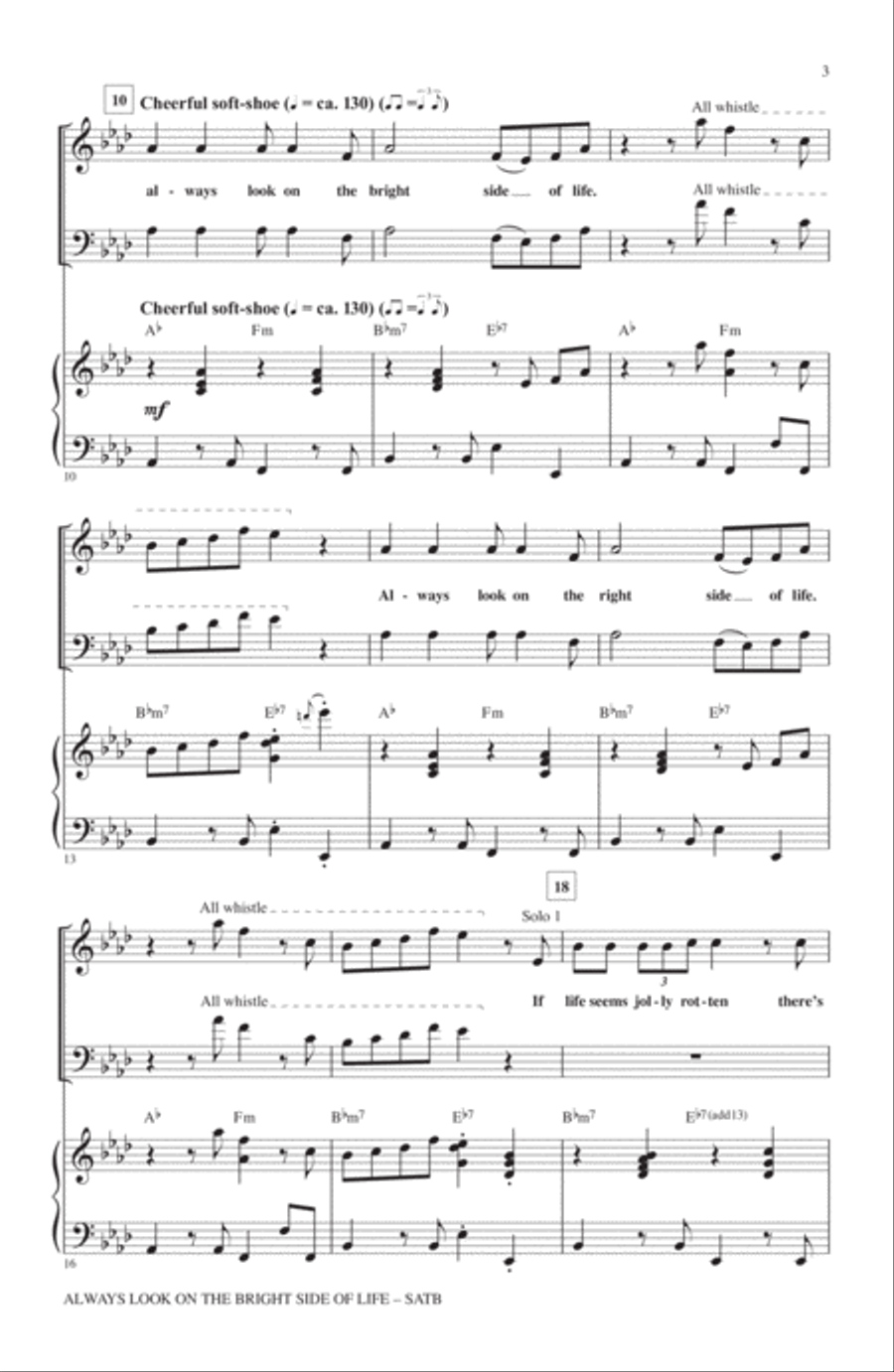 Always Look On The Bright Side Of Life 4-Part scores gallery preview page 2