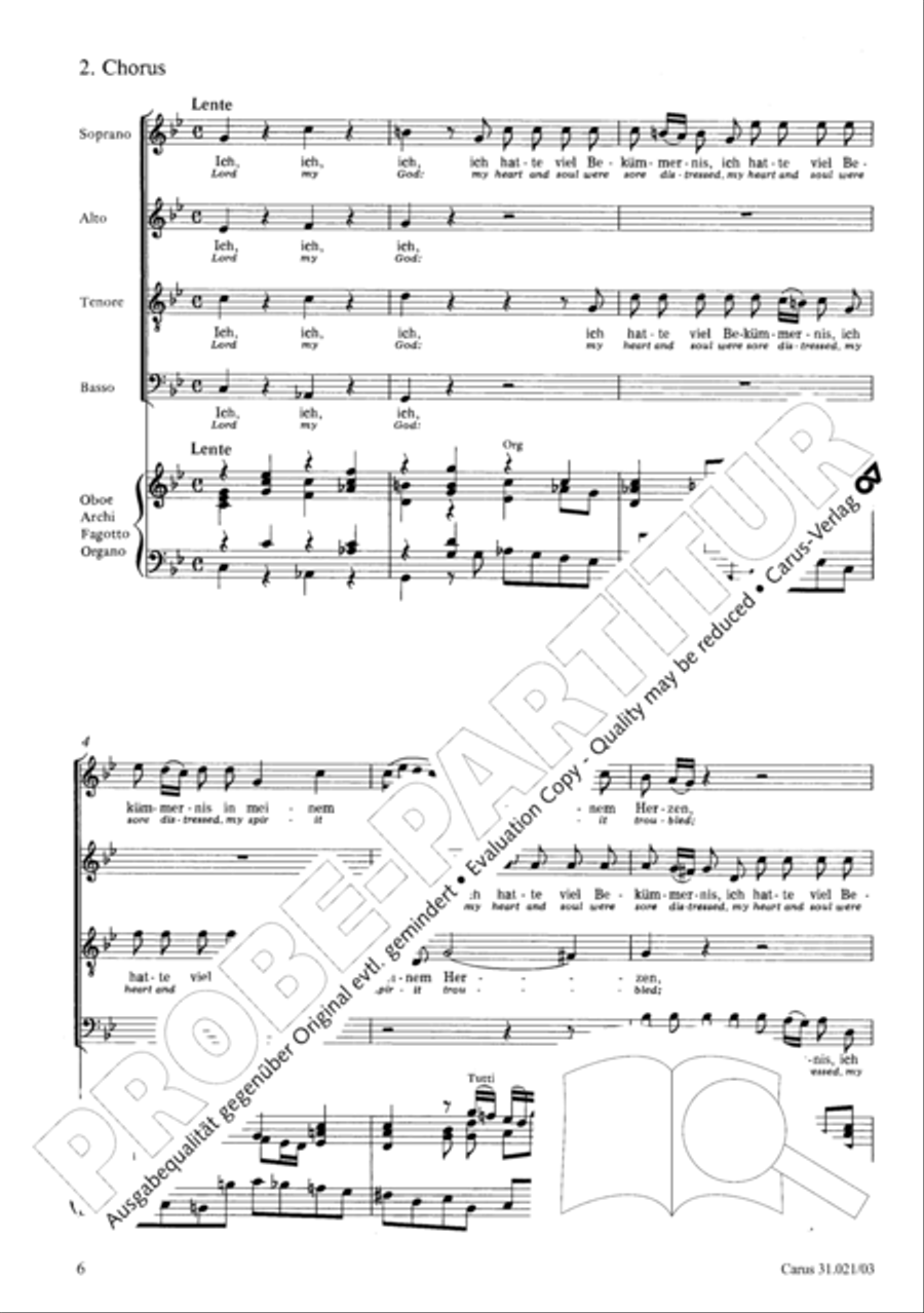 Lord my God, my heart and soul were sore distressed (Ich hatte viel Bekummernis) STB scores gallery preview page 7