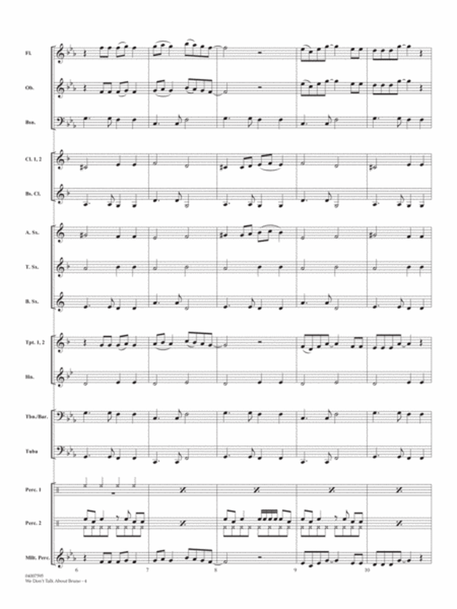 We Don't Talk About Bruno (from Encanto) (arr. Michael Sweeney) - Conductor Score (Full Score)